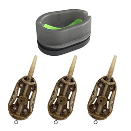 YOTO Carp Fishing Method Feeder Kit – 3 Inline Feeders with 1 Quick Release Mould, Ideal for Baiting Carp, Coarse Fishing, Carp Fishing Tackle Kit for Bait Holding and Efficient Baiting Tools