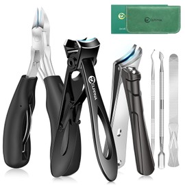 Upgrade Wide Opening Heavy Duty Nail Clippers for Thick Nails for Seniors | Sharp Curved Slanted Nail Cutters with Catcher, Eagle Beak Nipper Ingrown Toenail Clippers Set for Elderly Men Women