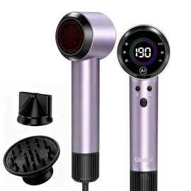 Ionic Hair Dryer with Auto-Adjusting Sensor,AI Hair Dryer with Magnetic Diffuser,160000 RPM High-Speed Hair Blow Dryer (Purple)