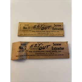 CLEVELAND TWIST DRILL VINTAGE EZY-OUT SCREW EXTRACTOR SET CLEVELAND TWIST DRILL CO. No 1, 2