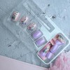 24 Pcs Short Press on Nails Square Flower Fake Nails