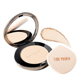 TIMEPHORIA Base de Maquillaje en Polvo Timeless Optima, Alta Cobertura y Acabado Matte Blur, 16H Control de Brillo, Polvo Compacto para Piel Grasa y con Acné, con Aplicador de Cara, 8.5g(000 Bare)