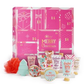 2025 Limited Edition Advent Calendar Christmas Gifts Hand Cream Bath Sets for Women Gift, 12pcs Spa Gift Set Includes Hand Lotion,Body Lotion,Candles,Shower Gel,Bath Bomb,Holiday Gift,Pamper Kit