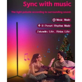 RGB Corner Floor Lamp, Easter Floor Lamp RGBIC Color Changing Right Angle 1PCS