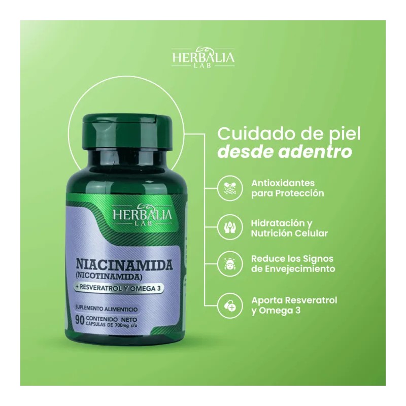 Nicotinamida en Cápsulas Beneficios para la Piel Apoyo Antioxidante 90