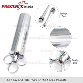 PRECISE CANADA: Ear Wax Removal Syringe 4 OZ - Brass with Chrome Finish New