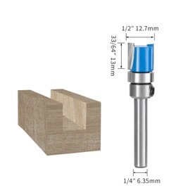 HPMAISON 3PCS 1/4 Inch Shank Flush Trim Pattern Template Router Bit Set Wood Top Bearing Milling Cutting Tool 13mm 20mm 25mm