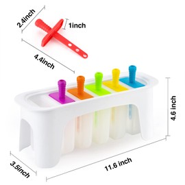 Rainbow Silicone Ice Cream Pops, Easy Release, Large & BPA Free