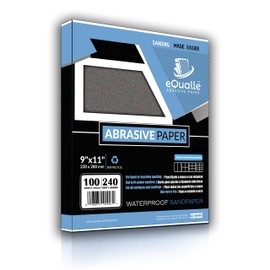 Sandpaper | 100 Sheets | Grit 240 | 9 x 11 | Sand Paper Wood Furniture Waterproof Assortment Silicon Carbide Abrasive Set Sanding Wet Dry Marble