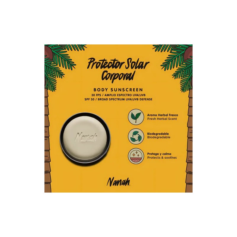 Nanah Protector Solar Natural En Barra I Protección Fps 30