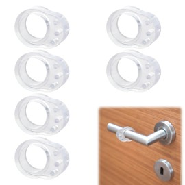6 x Transparent Door Handle Buffers, Protection for Walls and Furniture, Door Stopper for Door Handles and Window Handles, Effective Door Handle Protection with Subtle Look, Door Buffer Door Handle