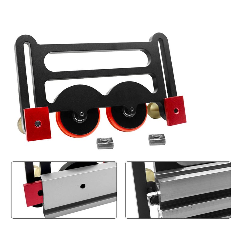 Double Wheel Bearing Roller with Sliding Blocks Table Saw Guide