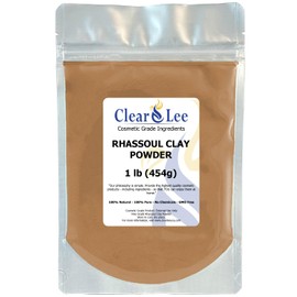 ClearLee Rhassoul Ghassoul Clay Cosmetic Grade Powder - 100% Pure Natural Powder - Great For Skin Detox, Rejuvenation, and More - Heal Damaged Skin - DIY Clay Face Mask (1 LB)