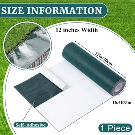 Gersoniel 1 Roll 12 in x 16.5 ft Artificial Grass Turf Tape Self Adhesive Turf Seam Tape for Artificial Lawn Carpet Jointing, Indoor Outdoor Rug, Pet Grass Mat Connecting