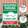 Reserved Parking for Electric Vehicles Only 4 Hour Limit Violators