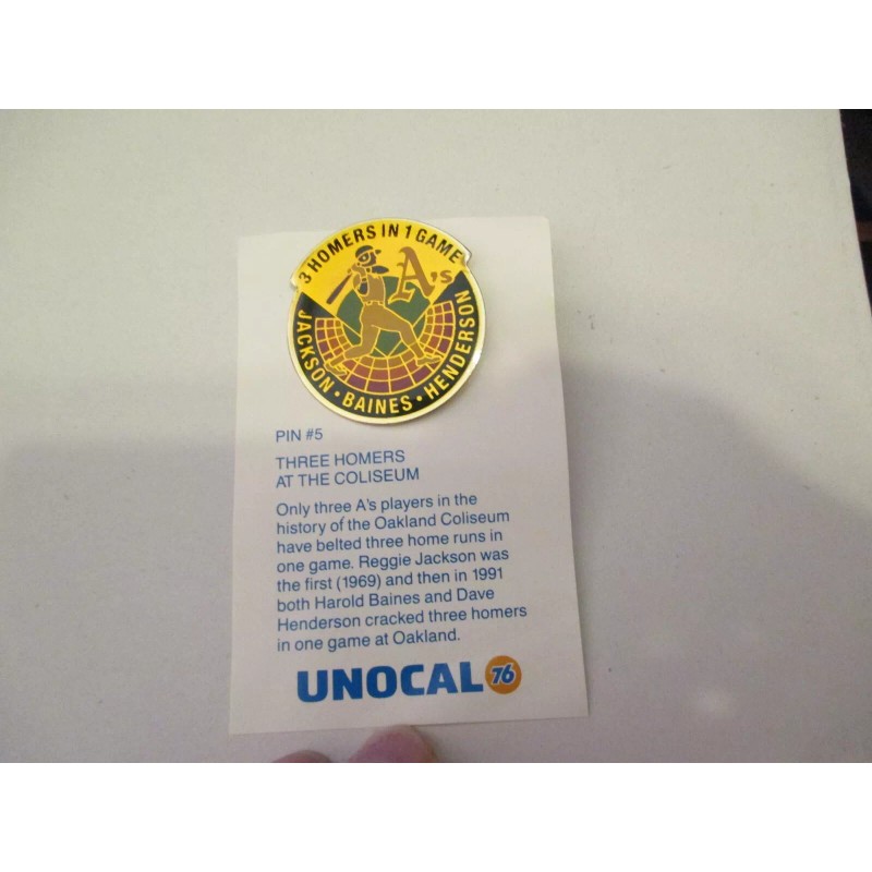 Oakland A's Athletic's Unocal 76 Pin #5 - 3 Homers