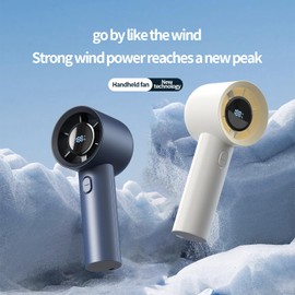 Handheld Portable Fan, Ice Cooling Fan, High Speed, Rechargeable, 2000mAh,4H Max, LED Display, for Travel, Gift