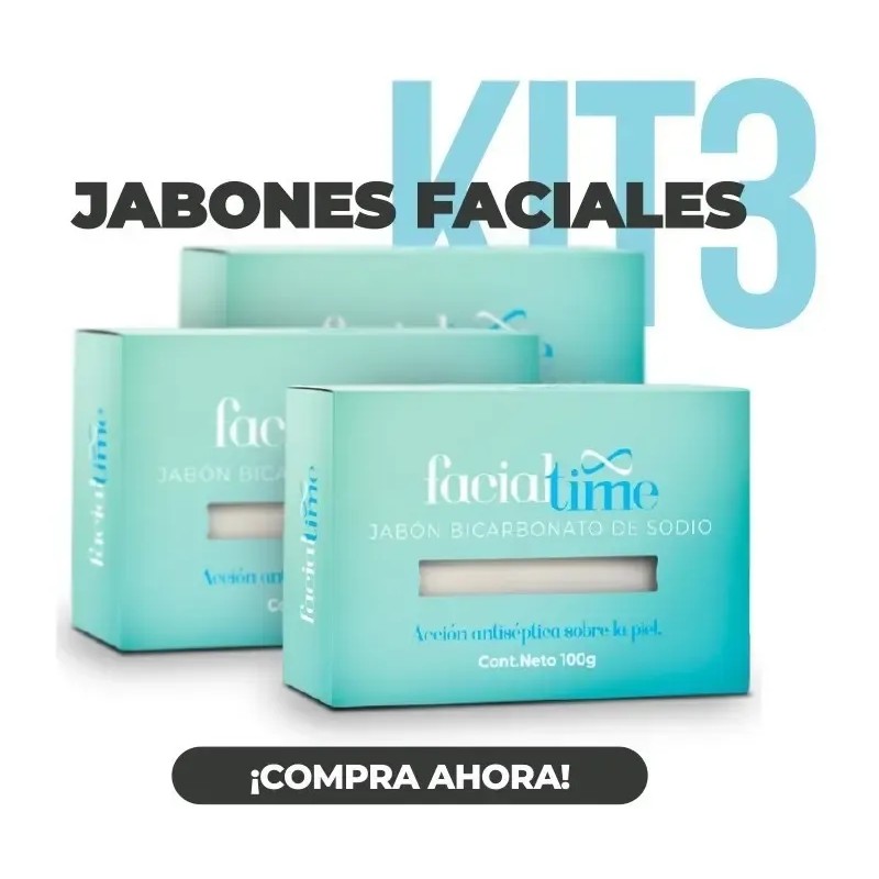 Kit 3 Jabón Bicarbonato 100 G. Hidrata Tu Rostro Facial