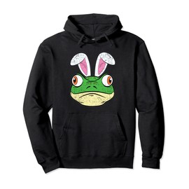 Frog Bunny Ears Easter Cute Amphibian Animal Pullover Hoodie