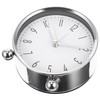 OHPHCALL Silent Round Alarm Clock Metal Digital Clock for Bedroom