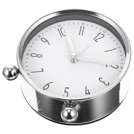 OHPHCALL Silent Round Alarm Clock Metal Digital Clock for Bedroom Nightstand for Adults for Friends and Family