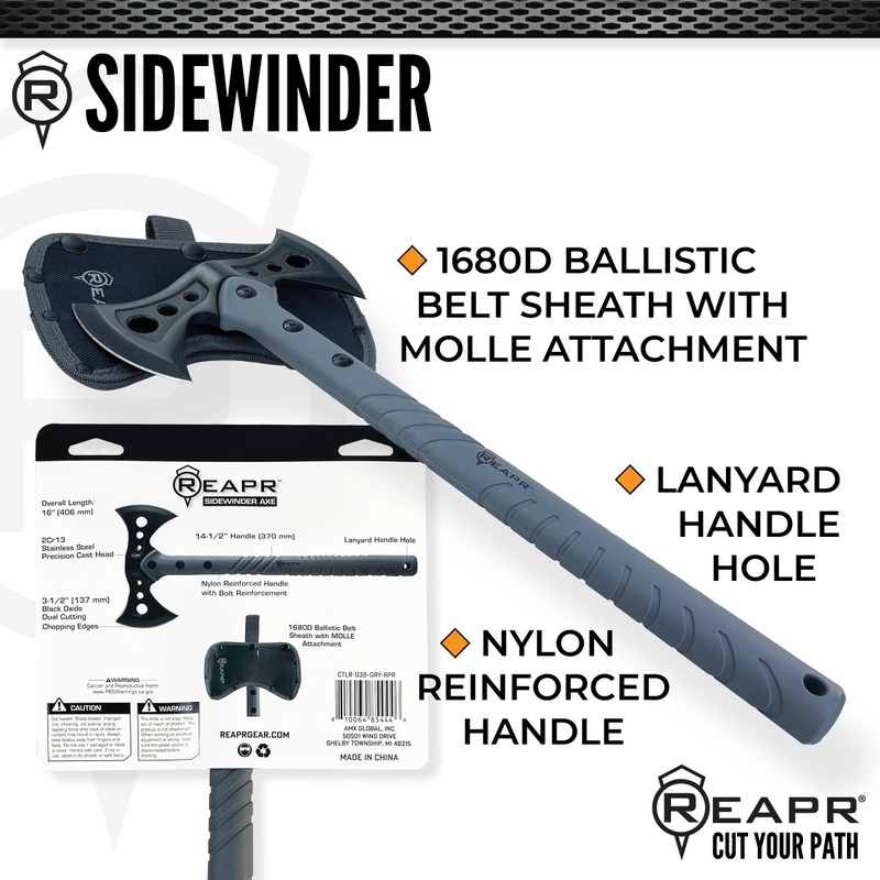Reapr Sidewinder Tactical Double Axe – 16" Dual-Headed Survival Hatchet