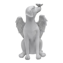 TNSLAND Dog Angel Memorial Statue Gravestone Dog Memorial Stone Dog Pet Memorial Grave Tomb Garden Decoration Sleeping Dog Statue Resin Dog Ornament Angel Figures Dog Passing Away Gifts