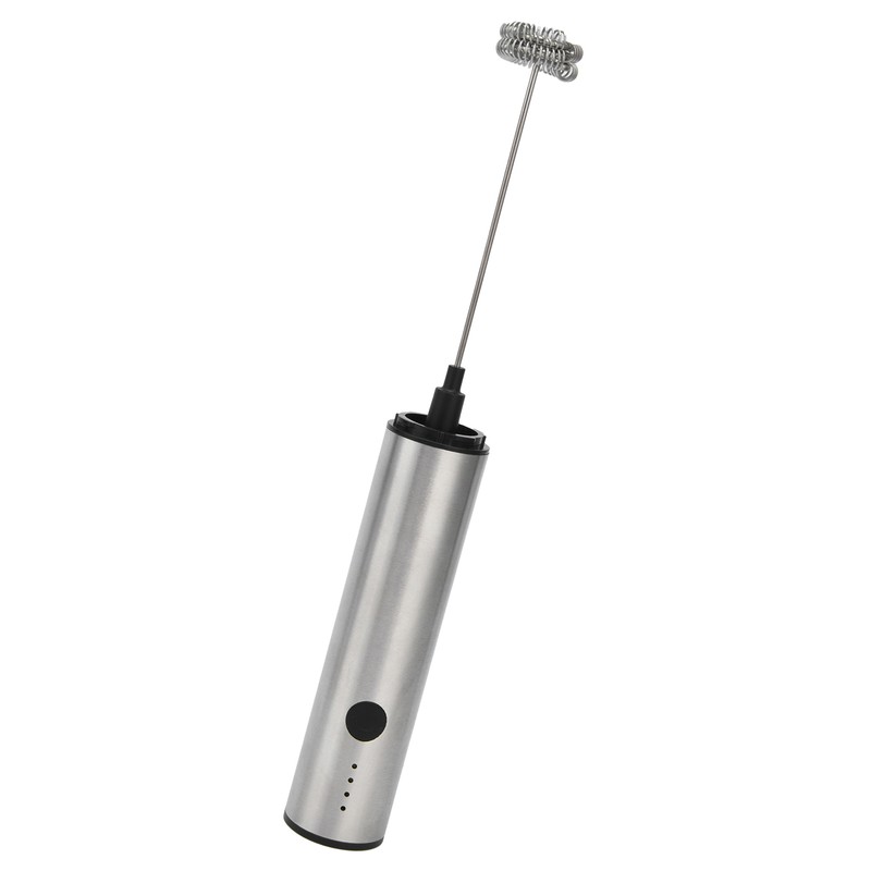 Stainless Steel Electric Milk Frother Handheld Egg Beater USB Charging