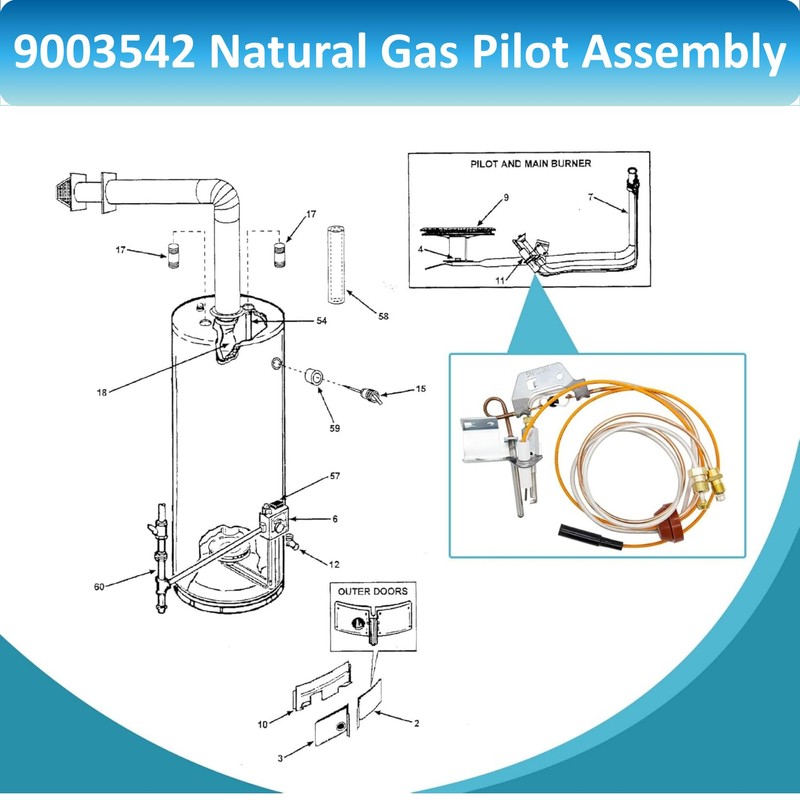 Long Term 9003542 Pilot Assembly Replacement for Natural Gas Water