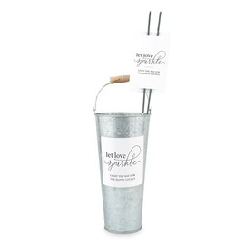 Weddingstar Wedding Sparkler Send-Off Kit with 3 Galvanized Tin Buckets | 6 Stickers and 60 Tags - Let Love Sparkle