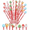 Christmas Pencils with Erasers Toppers for Kids Bulk 48 Pack