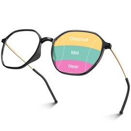 VISOONE Lightweight Progressive Multifocal Anti-Fog Reading Glasses TR90 with Blue Light Blocking Stylish Women Men RANE