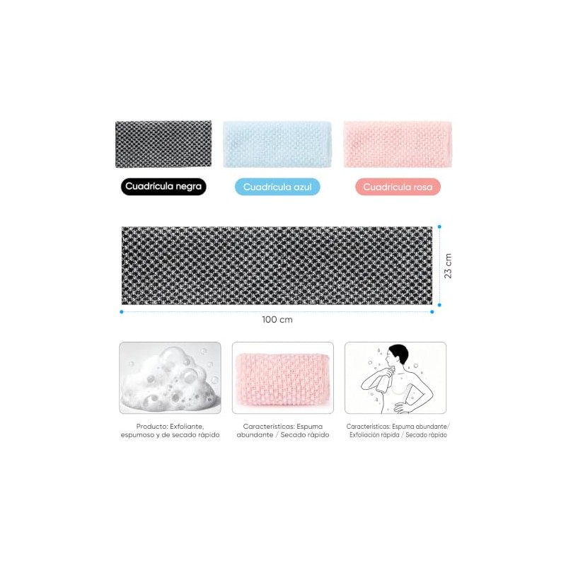 NEARPOW 3 Piezas Toalla Japonesa Exfoliante Zacate para Cuerpo Esponja