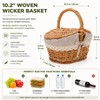 10.2 Inch Picnic Basket with Lid Woven Wicker for Garden