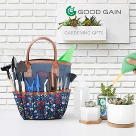 Garden Succulent Kit with Organizer Bag, Indoor Mini Hand Gardening Tool Set, 14 Pieces Tools for Bonsai Planter Miniature Fairy Planting Care.( Blue)