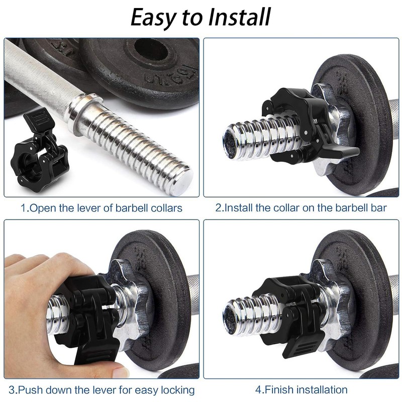 JSUOEO 6 PCS Barbell Clips, 1 Inch/2.5CM Non-Slip Quick Release