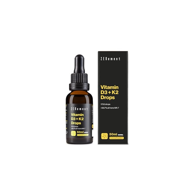 Vitamin D3 + K2 Drops - 1000 IU D3 &
