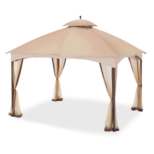 Garden Winds Replacement Canopy for The Massillon Biscayne Gazebo - Standard 350 - Beige