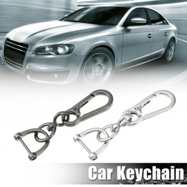 uxcell 1 Set Car Fob Key Chains Keychains Holder for Men and Women Replacement Silver Tone Titanium Tone