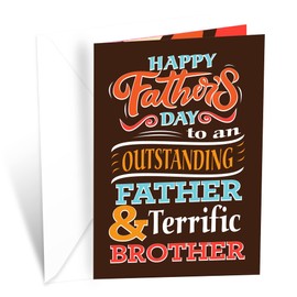 Prime Greetings Father's Day Card For Brother, Made in America, Eco-Friendly, Thick Card Stock with Premium Envelope 5in x 7.75in, Packaged in Protective Mailer