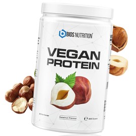 Bios Nutrition Vegan Protein HASELNUSS 900gr - 4K veganes Proteinpulver - Natürlich lecker im Geschmack - pflanzliches Protein ohne Gluten & ohne Soja - BIOS Nutrition (Made in Germany)
