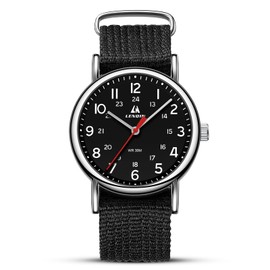 LN LENQIN Mens Watches Military Watch Analog Quartz Watches for Men Army Tactical Sports Field Watch Easy Reader 38 mm Waterproof Men's Wrist Watches with Nylon Band