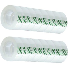 MJUNM 16 Rolls Transparent Tape Refills Rolls 3/4-Inch x 1000 inch, 1 inch Core, Clear Gift Wrapping Tape Refill Roll for Office, Home, School