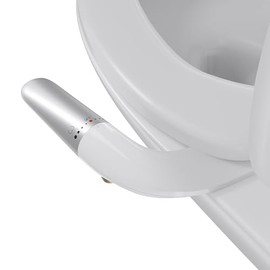 hansrapo Left-Hand Bidet Attachment – Left Side Control for Tight Bathroom Spaces, Non-Electric, Dual Nozzle, Adjustable Water Pressure, Self-Cleaning,Ultra-slim Left Handed Bidet