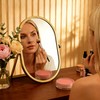 Gold Oval Vanity Mirror, 360° Rotation 180° Tilt Adjustable Desktop