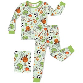 Bamboo Viscose Toddler Pajamas Boys Girls Kids Baby 2pcs Long-Sleeve Sport Pyjamas Set 5-6Y Snug fit Sleepwear Pjs