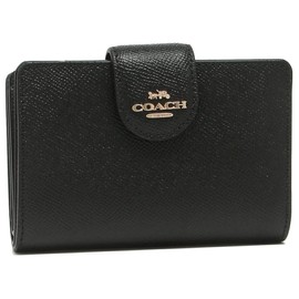 Coach MDM CRN Zip Women's IMBLK Im/Black Bi-fold Wallet, IMBLK Black