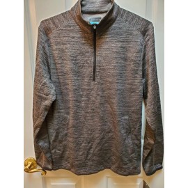 PGA Men's 1/4 Zip Moisture Wicking Grey Heather Jacket, Sz Large, $90