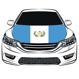 Guatemala Flag Car Hood Cover 3.3X5FT 100% Polyester,Engine Flag，Elastic Fabrics Can be Washed,Car Bonnet Banner
