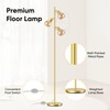 QiMH Tree Floor Lamp with 3 Globe Dimmable, Industrial Standing